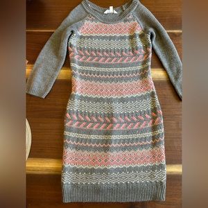 Size Small Charming Charlie Salmon & Gray Sweater Dress